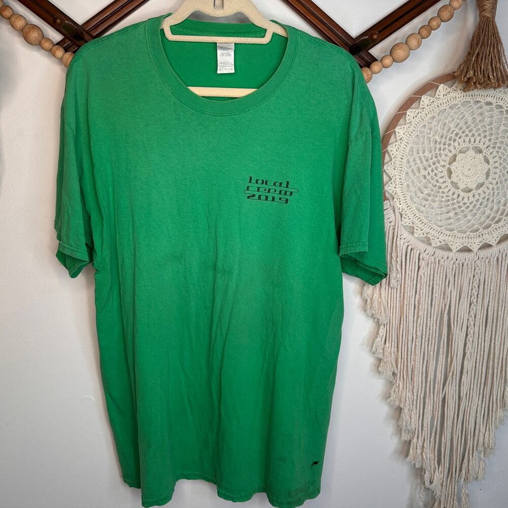 Gildan Tool Local Crew 2019 Green Distressed Band Tour T
